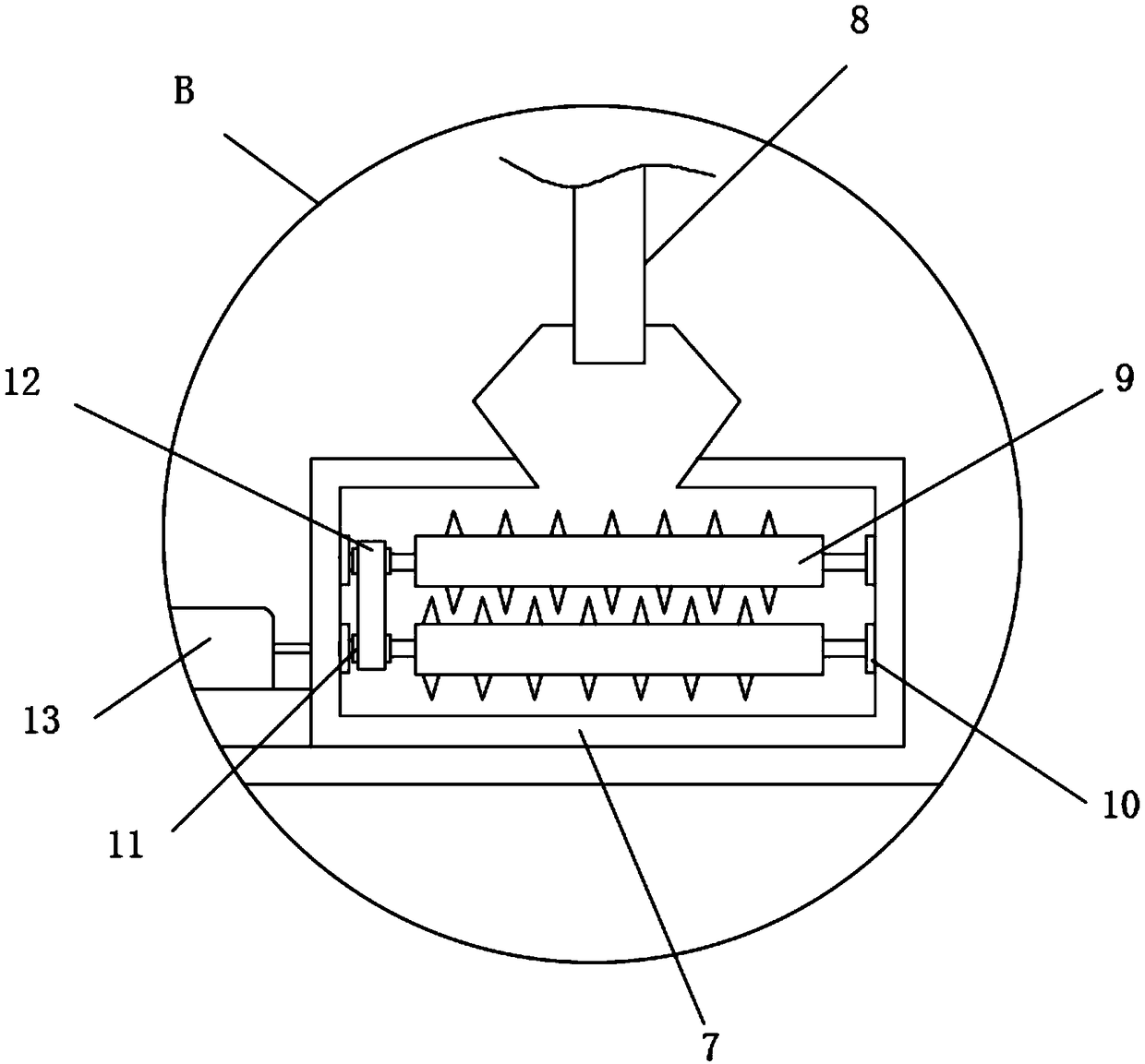 Movable blockage-preventive domestic sewage treatment device