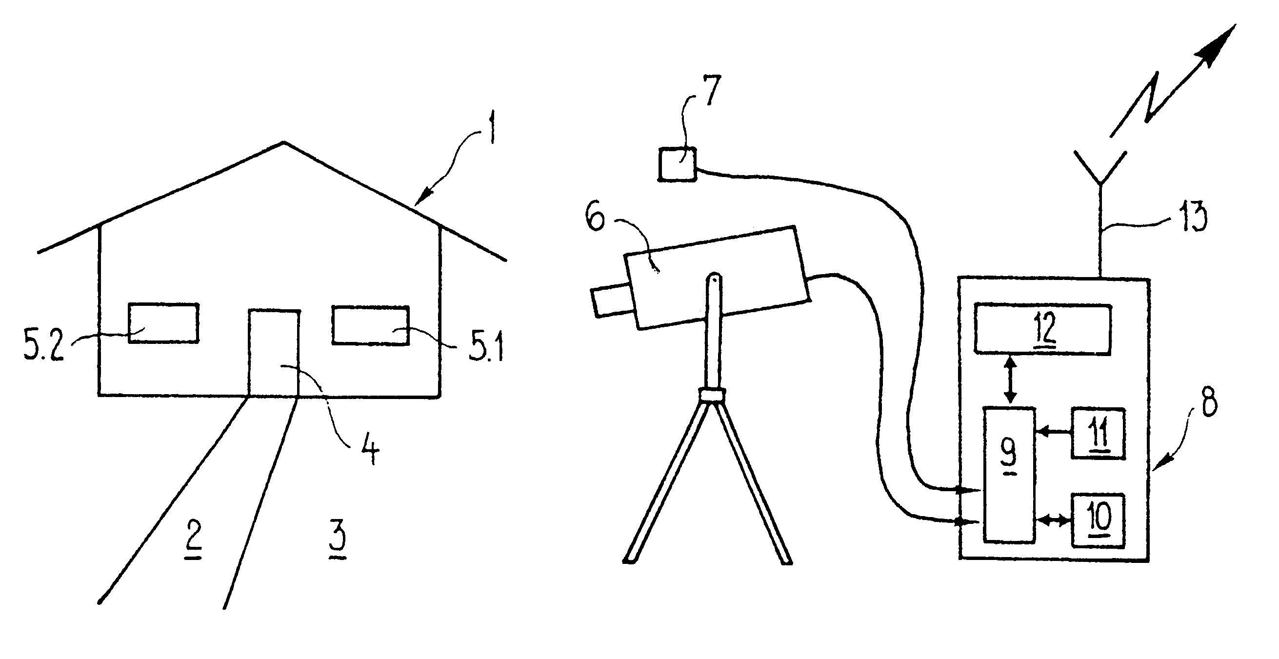 Method and apparatus for surveying a predetermined surveillance area