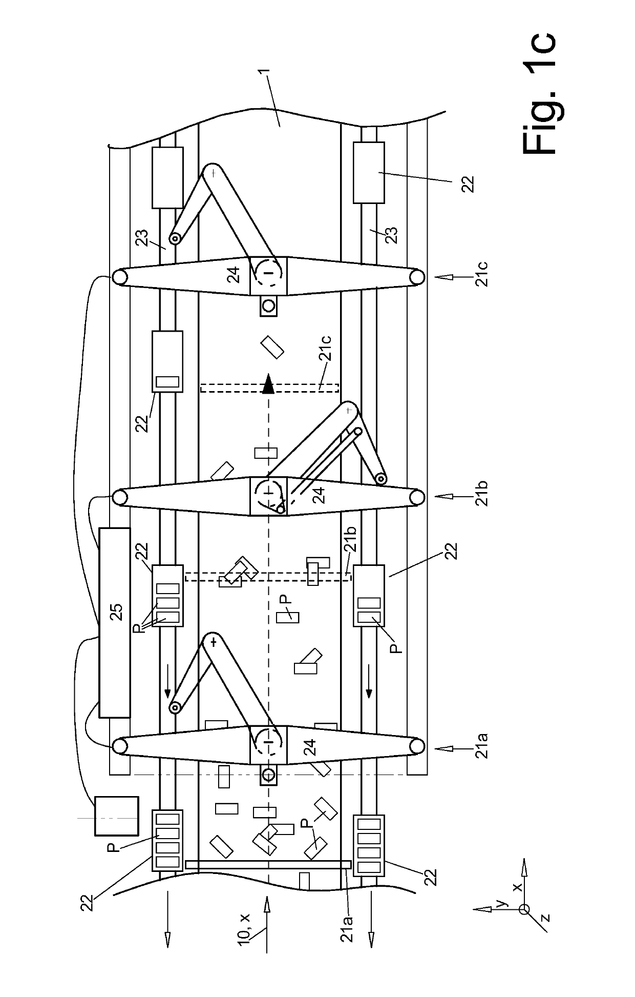 Method and scanner for touch free determination of a position and 3-dimensional shape of products on a running surface