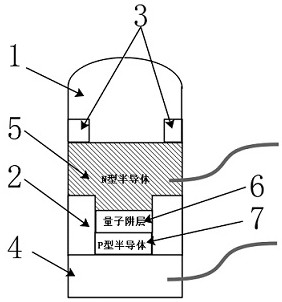 Small-divergence-angle N-type common-cathode Micro LED device and array thereof