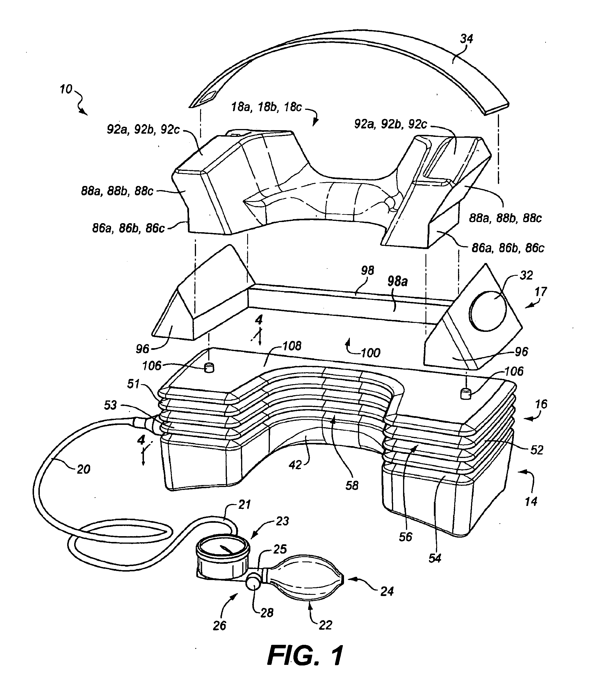 Cervical traction/stretch device and method for its use