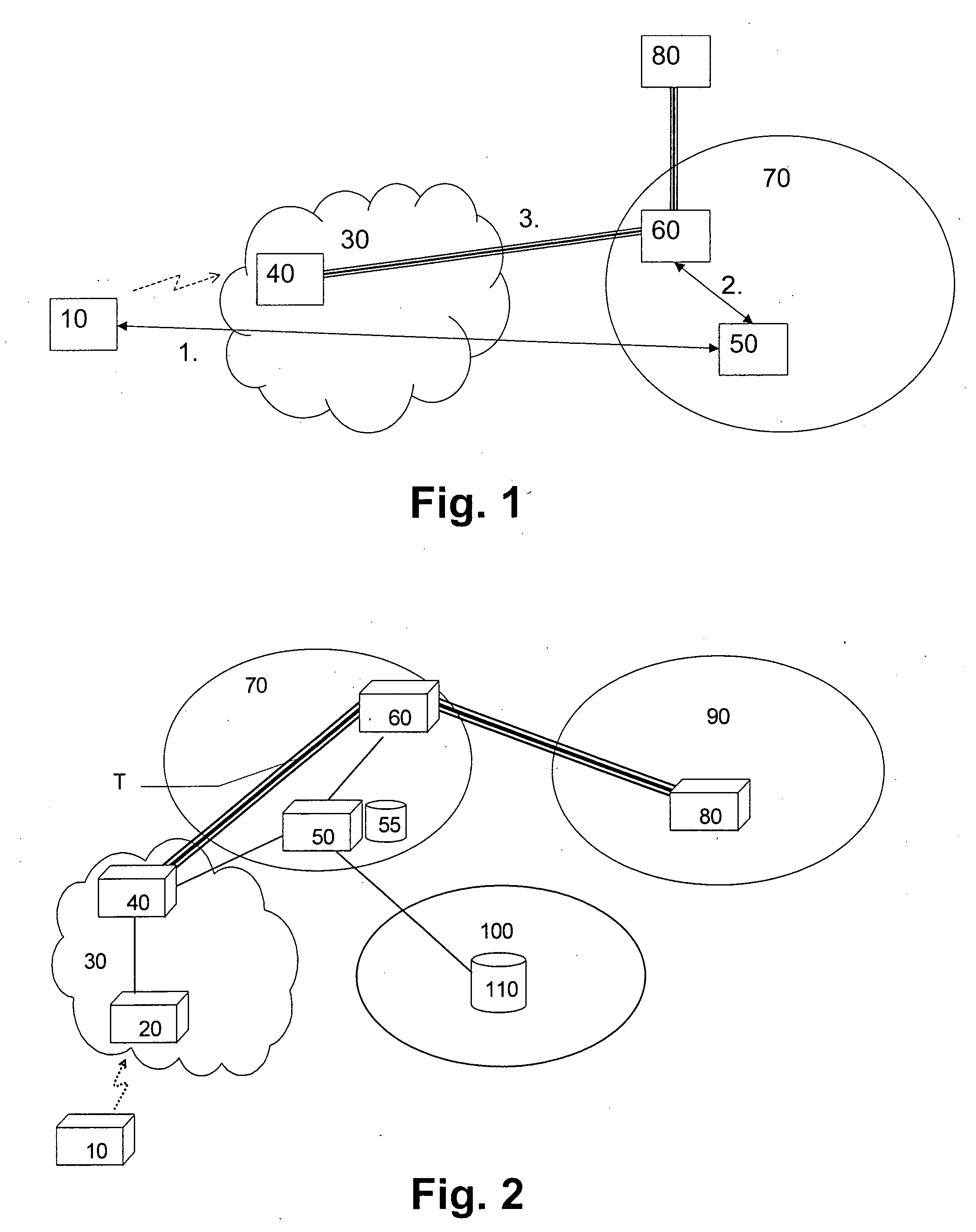 Method and system for providing access via a first network to a service of a second network