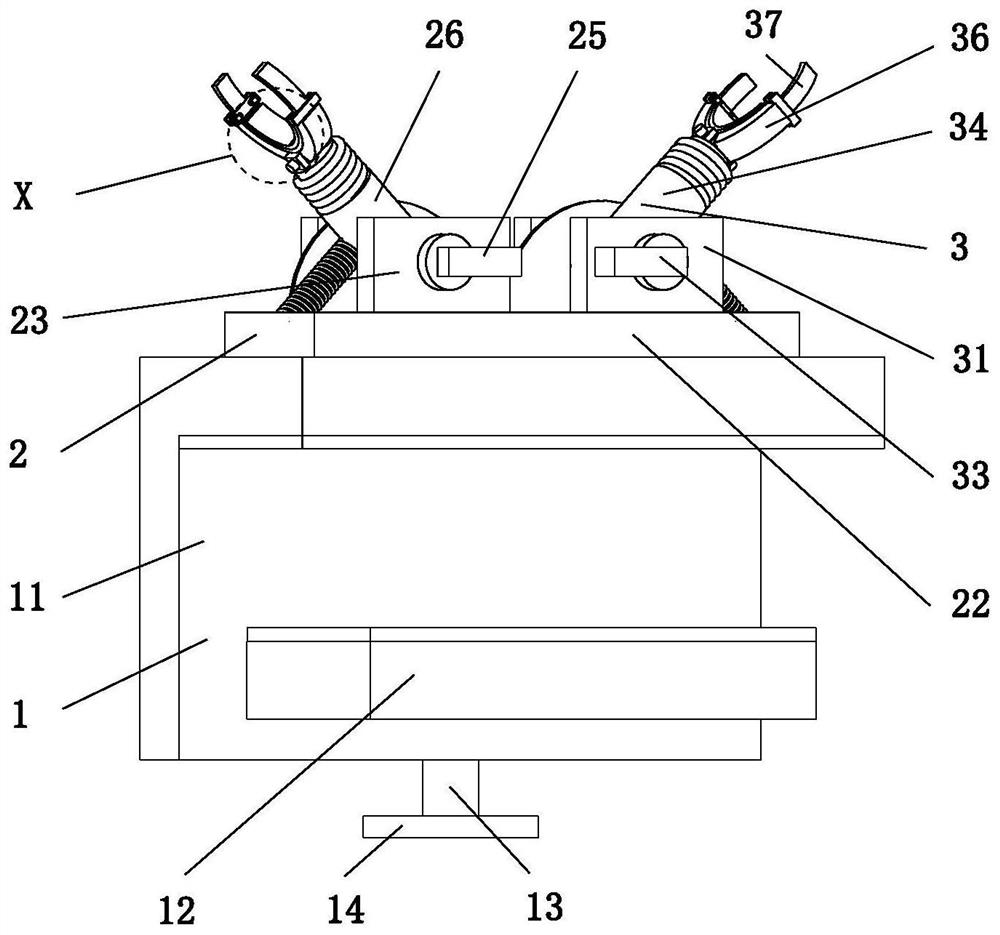 A medical device for the rehabilitation of the legs of a patient lying on a hospital bed