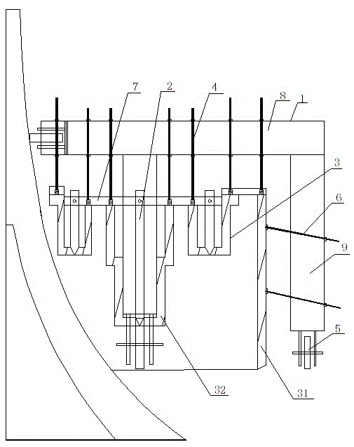 Pouring die shaping device used for cable groove of tunnel side-ditch