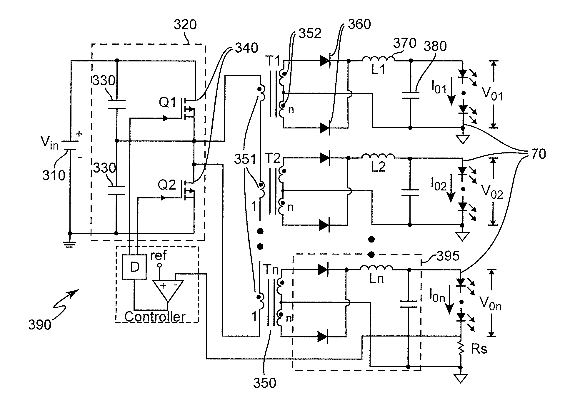 Multi-channel constant current source and illumination source