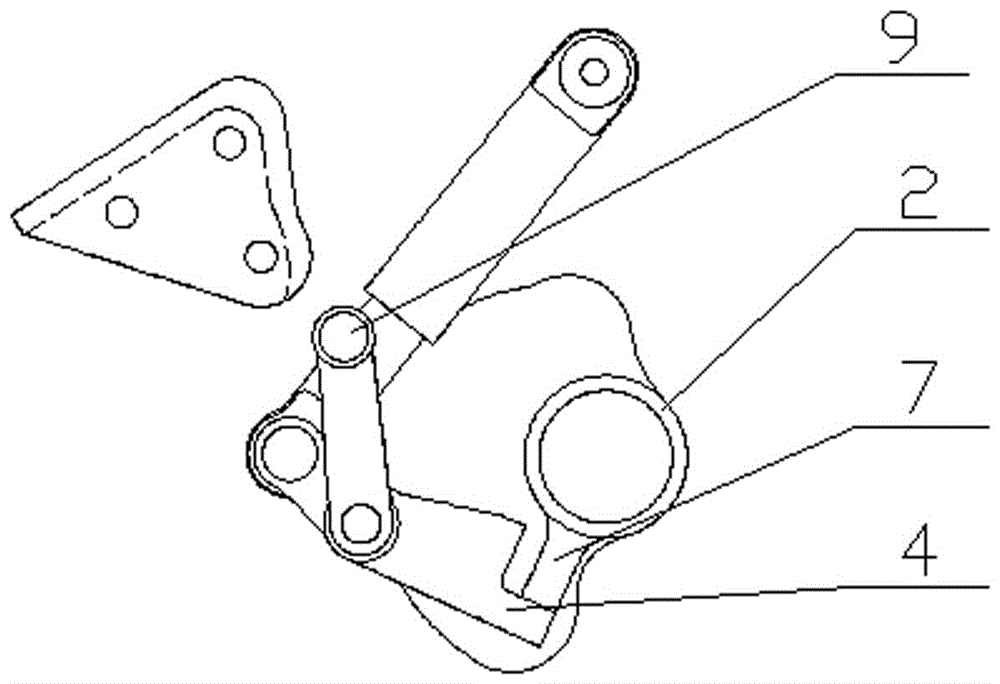 Lifting locking mechanism of civil aircraft cabin door locking handle shaft