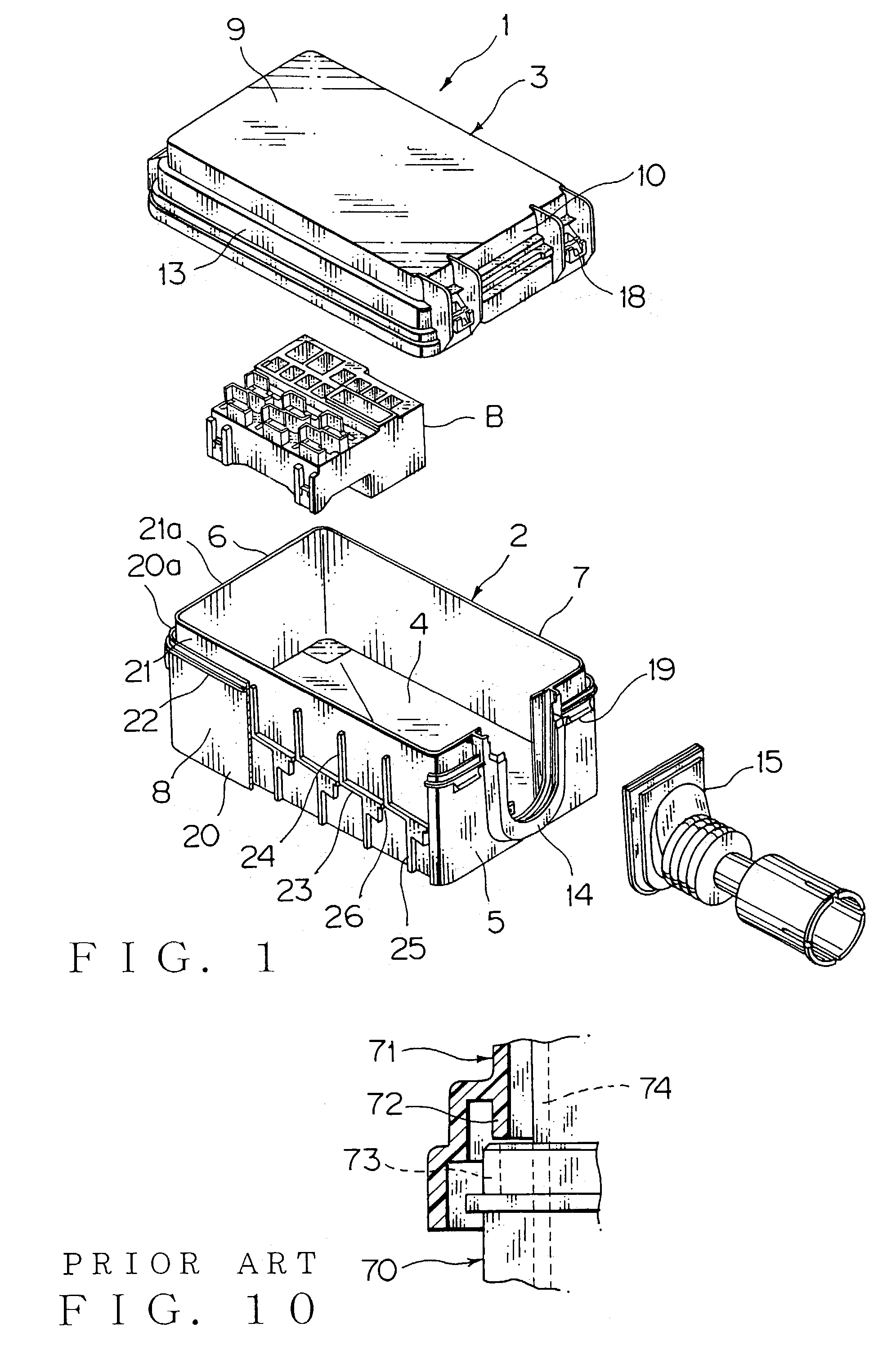 Cover mounting structure of waterproof box