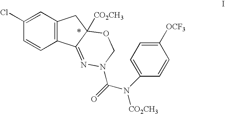 Local topical administration formulations containing indoxacarb