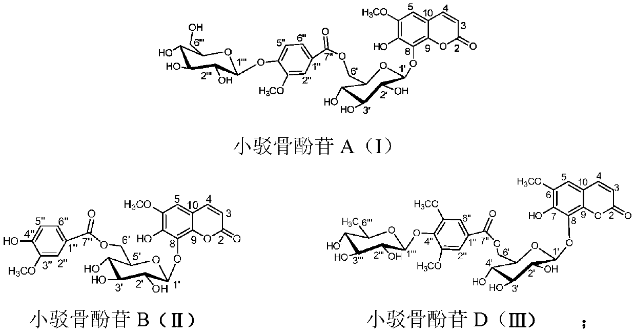 Preparation method and application of coumarin glycoside compounds