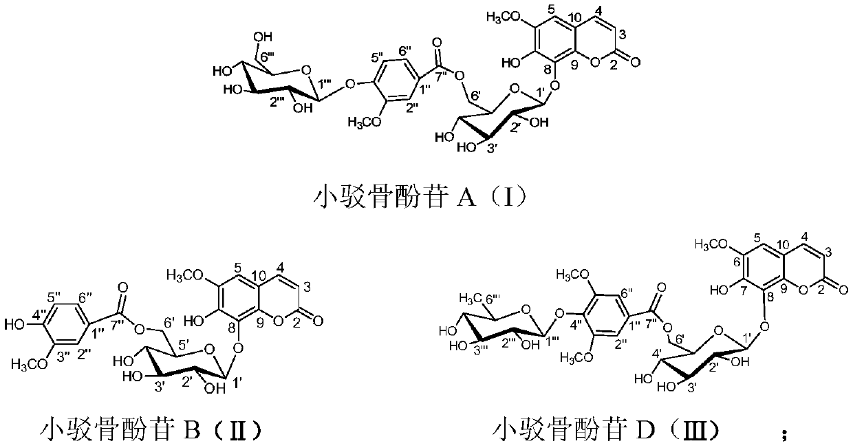 Preparation method and application of coumarin glycoside compounds