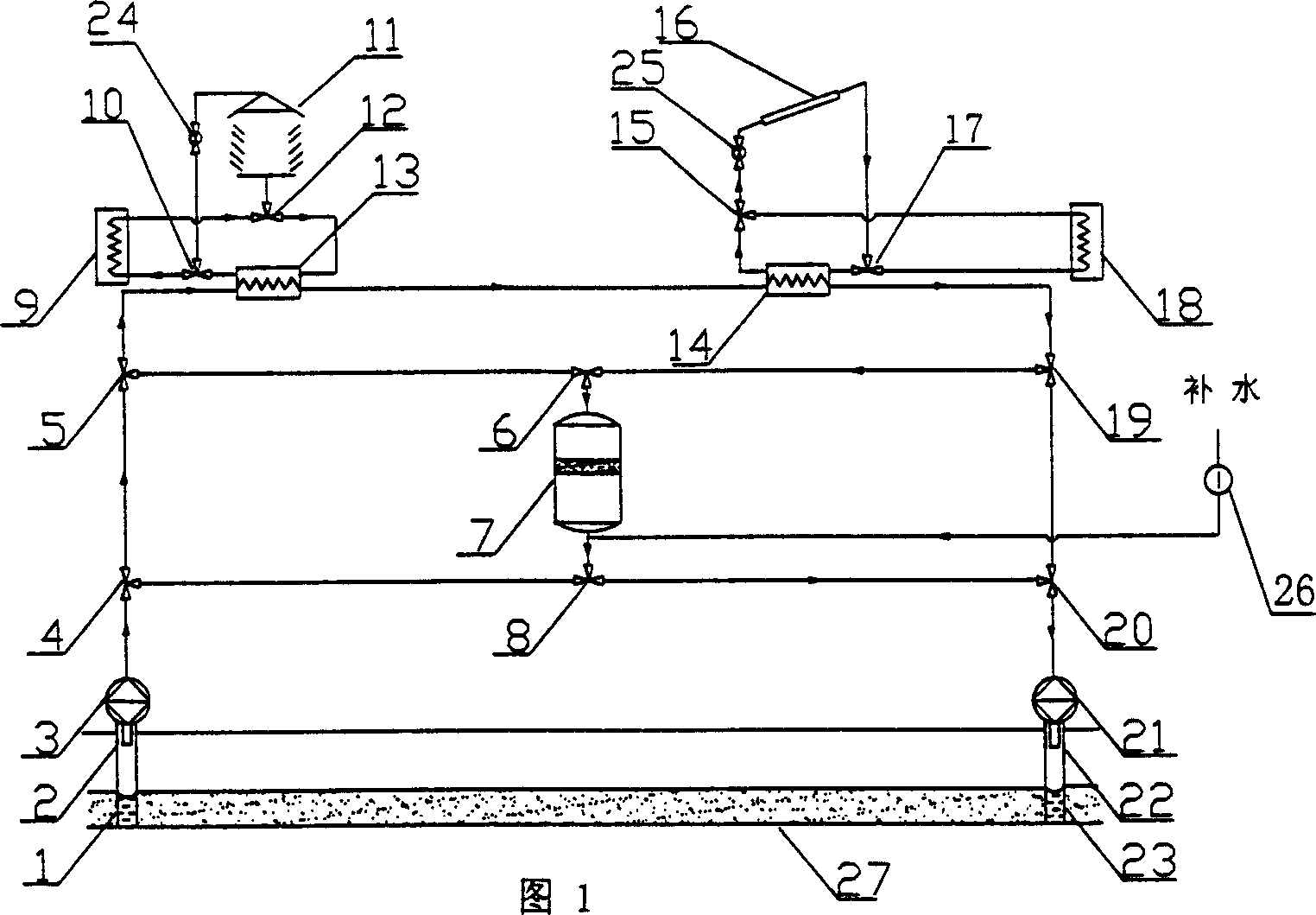 Enclosed pressure-bearing water-containg layer and energy-storage composite air-conditioning system