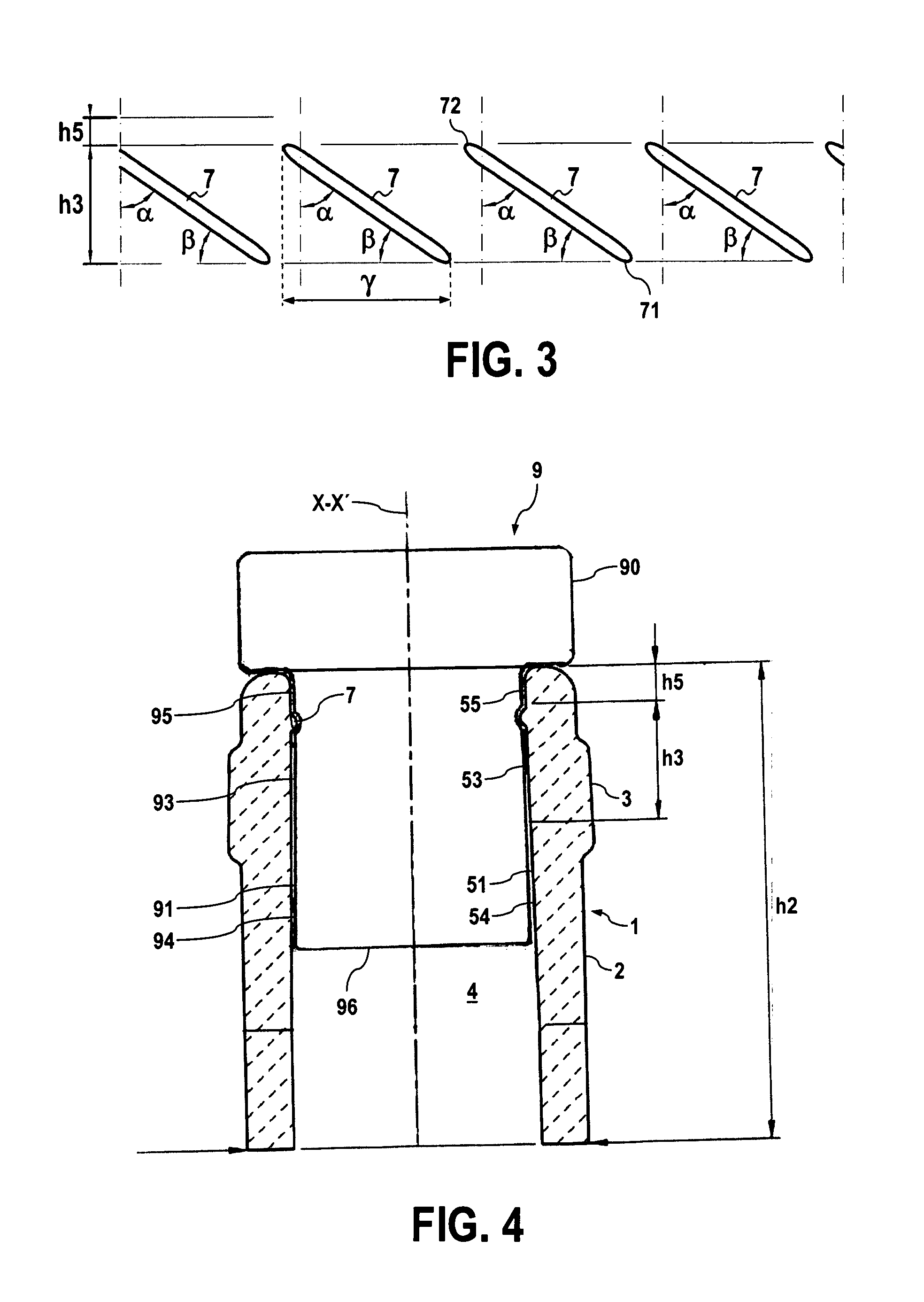 Glass container with internally threaded neck