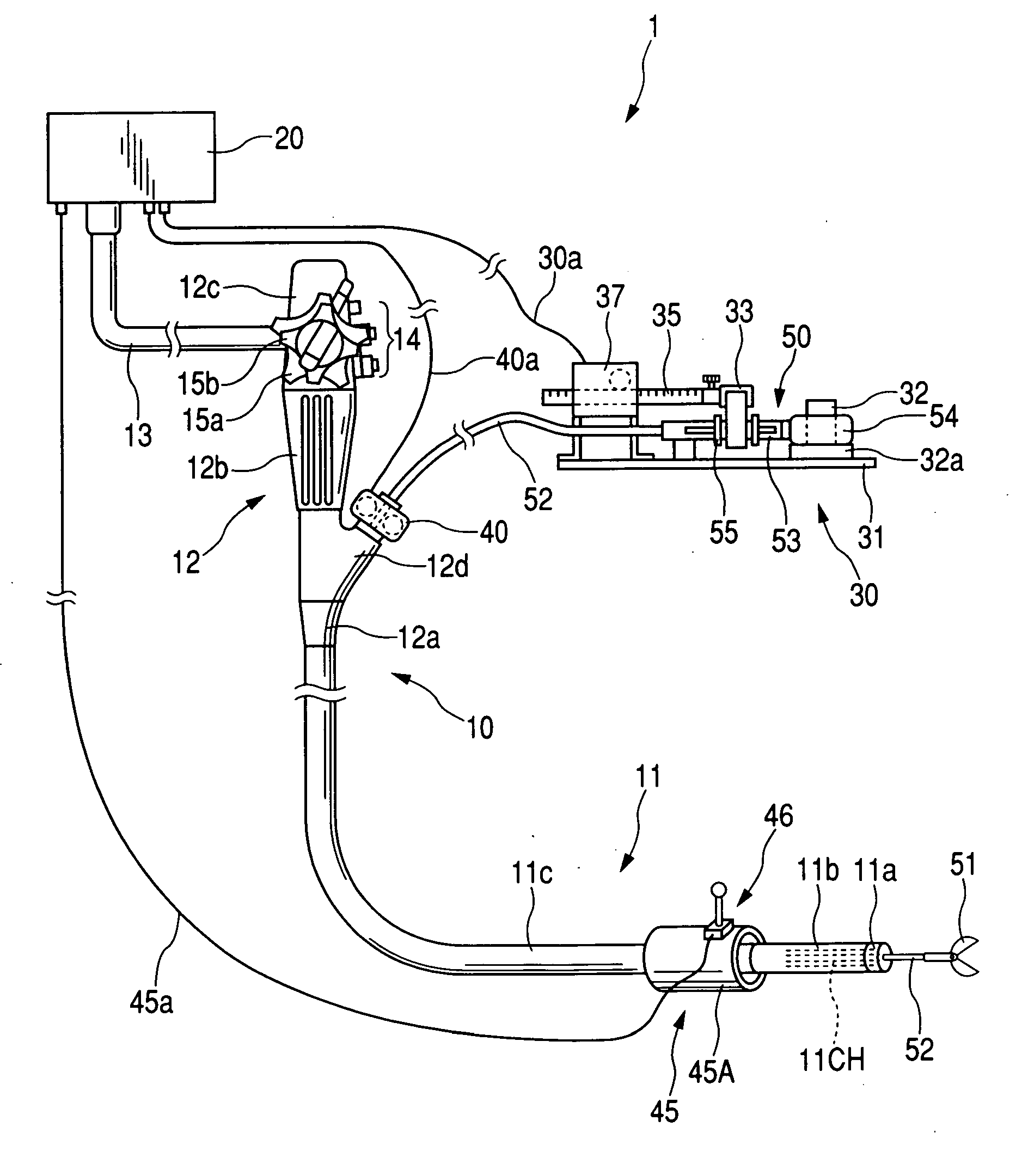 Endoscope system equipped with manipulating unit for commanding medical therapy to endoscope and medical instrument attached thereto