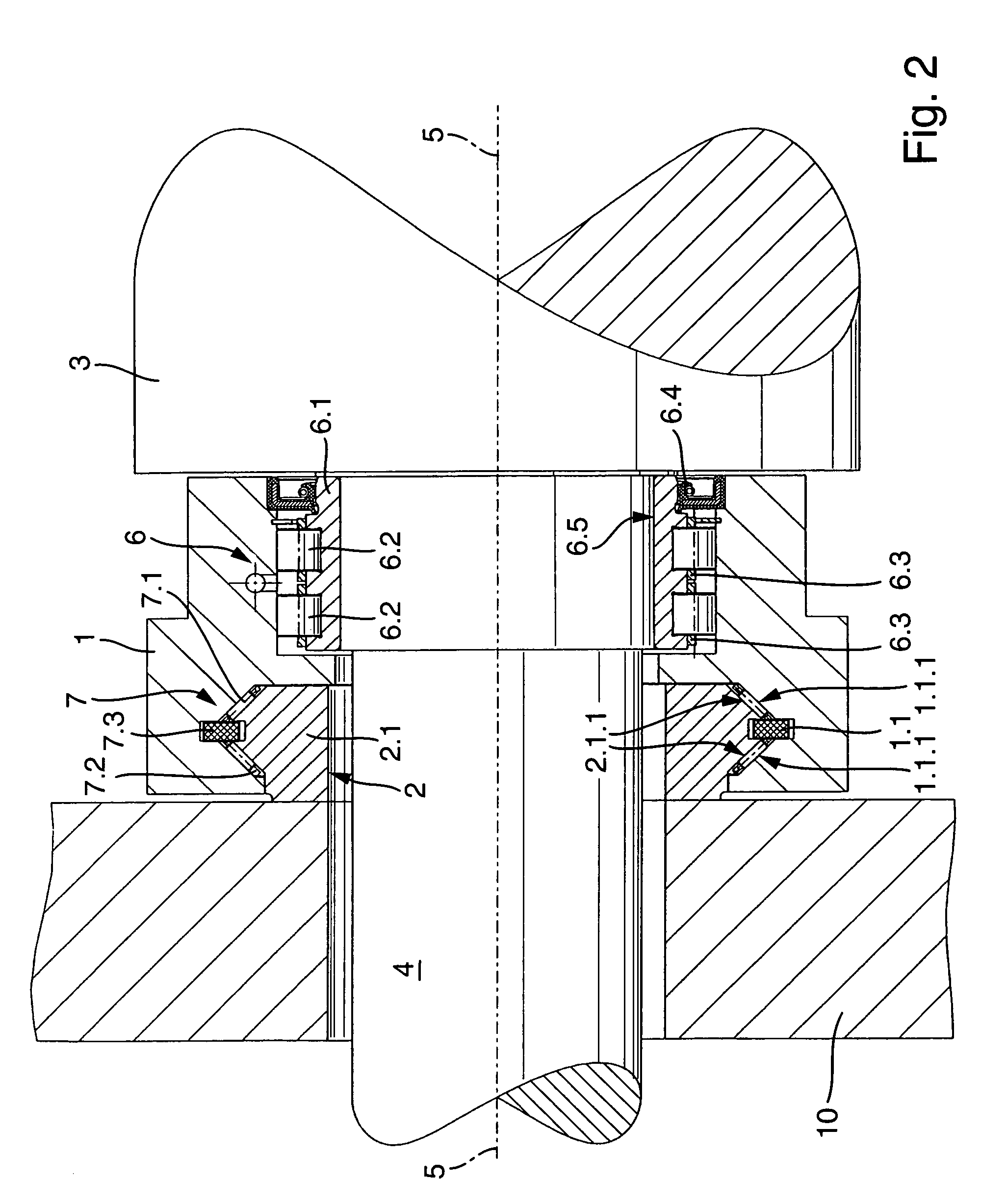 Bearing arrangement for cylinders, rolls or drums