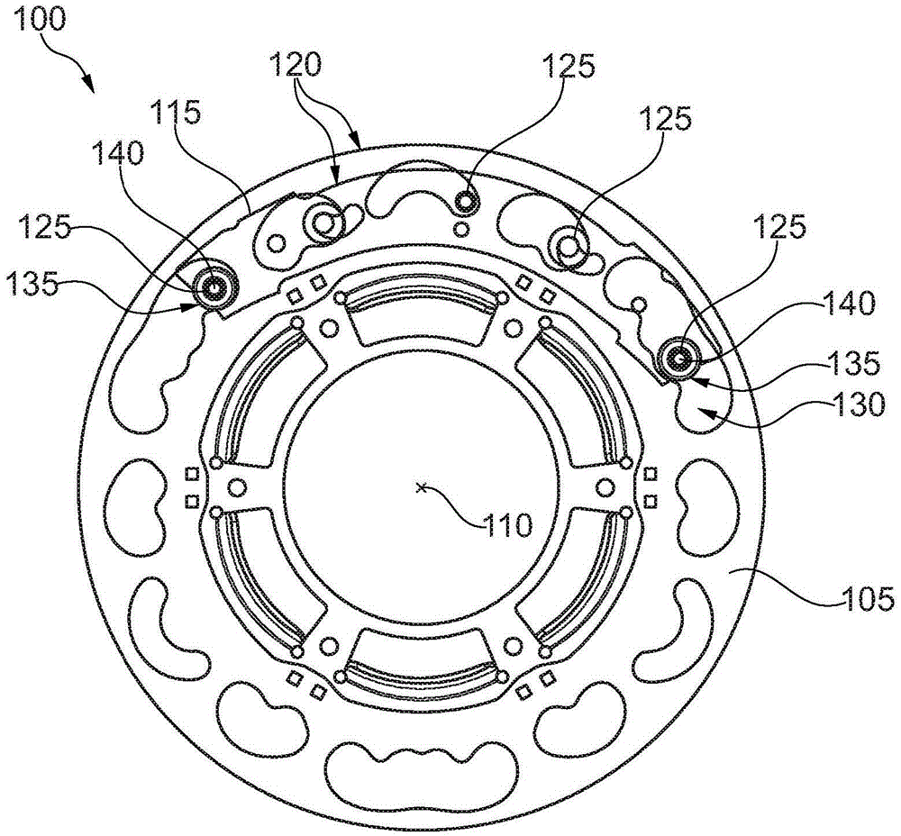 Centrifugal force pendulum having an impact damper