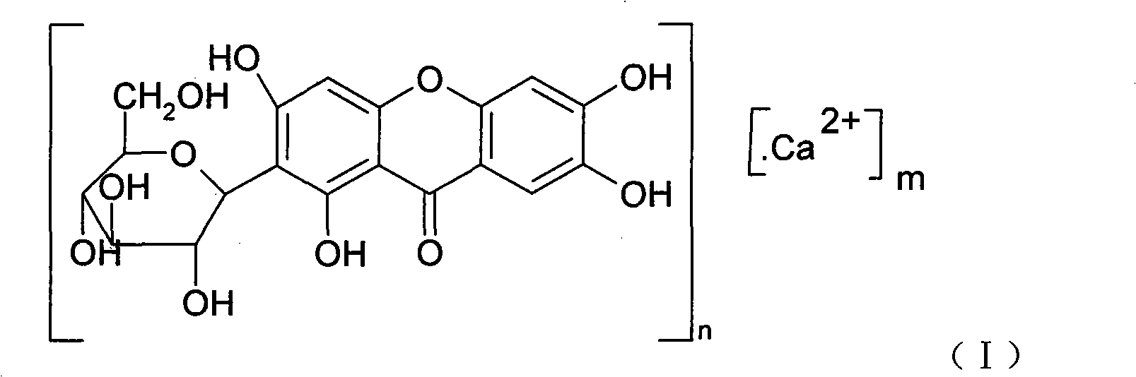 Novel mangiferin calcium salts, the method for its preparation and its use