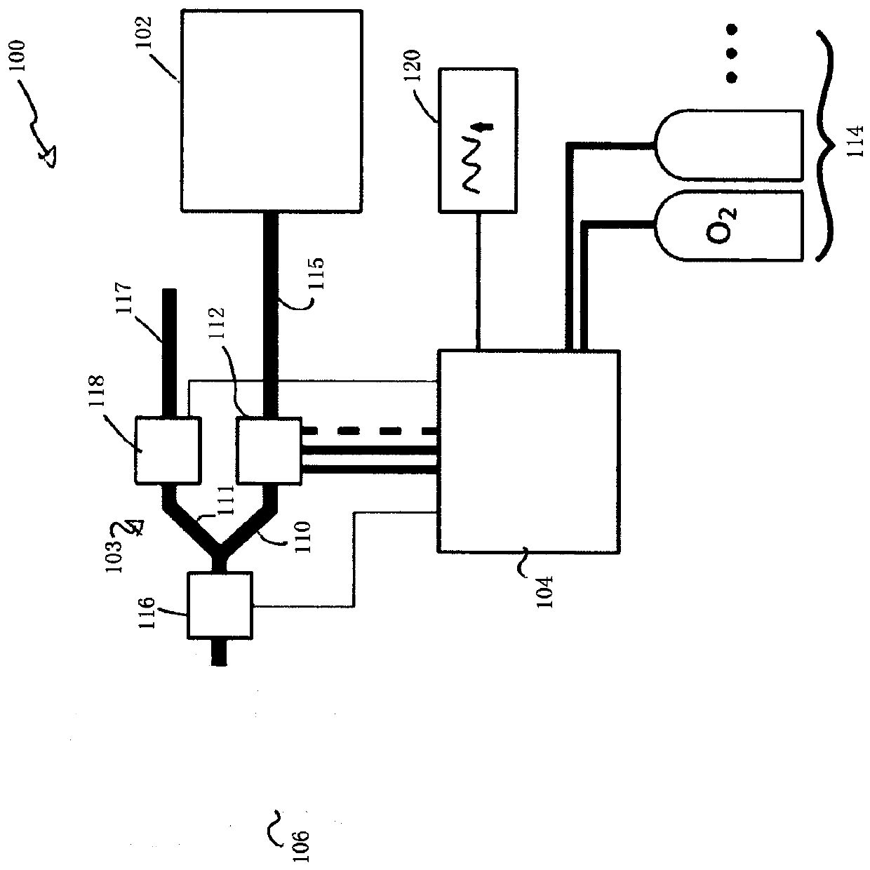 Method and system for estimating the efficiency of the lungs of a patient