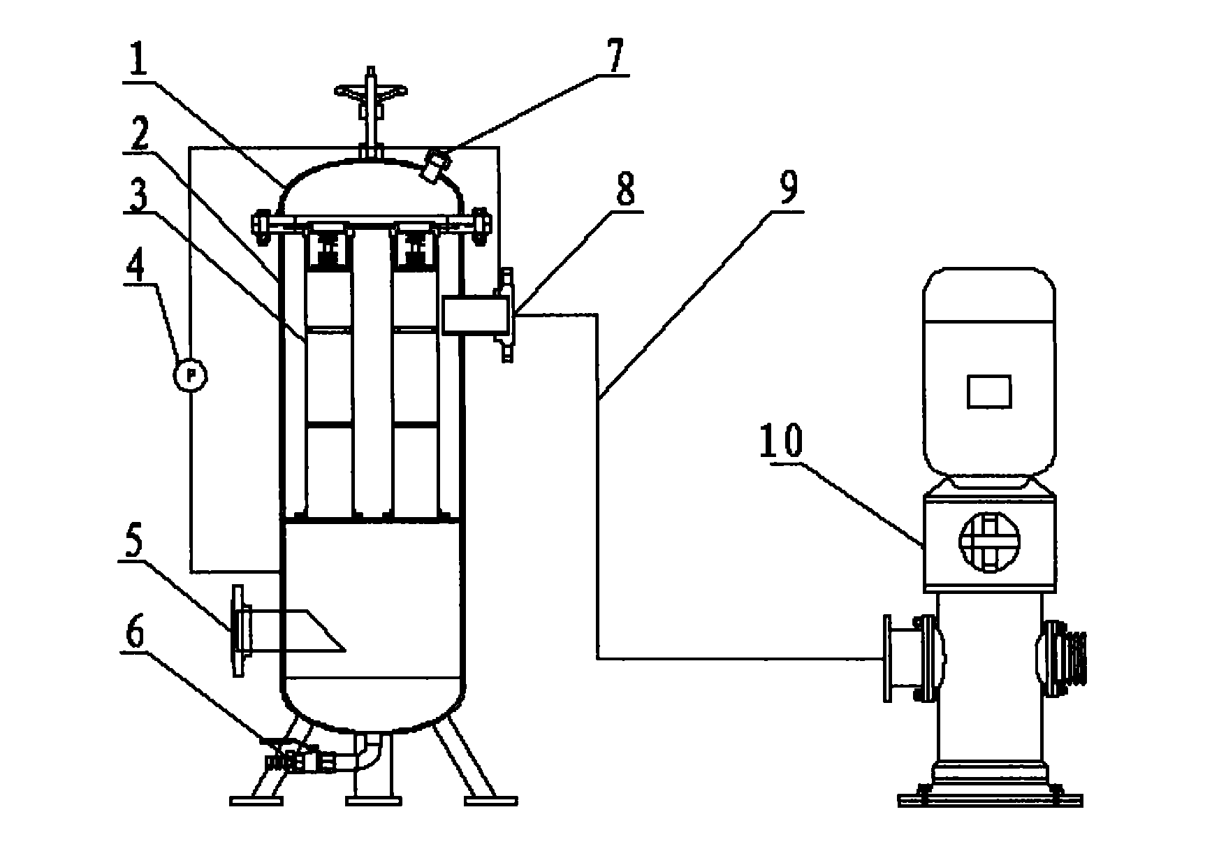 Large-flux oil suction filter capable of automatically alarming and relieving pressure