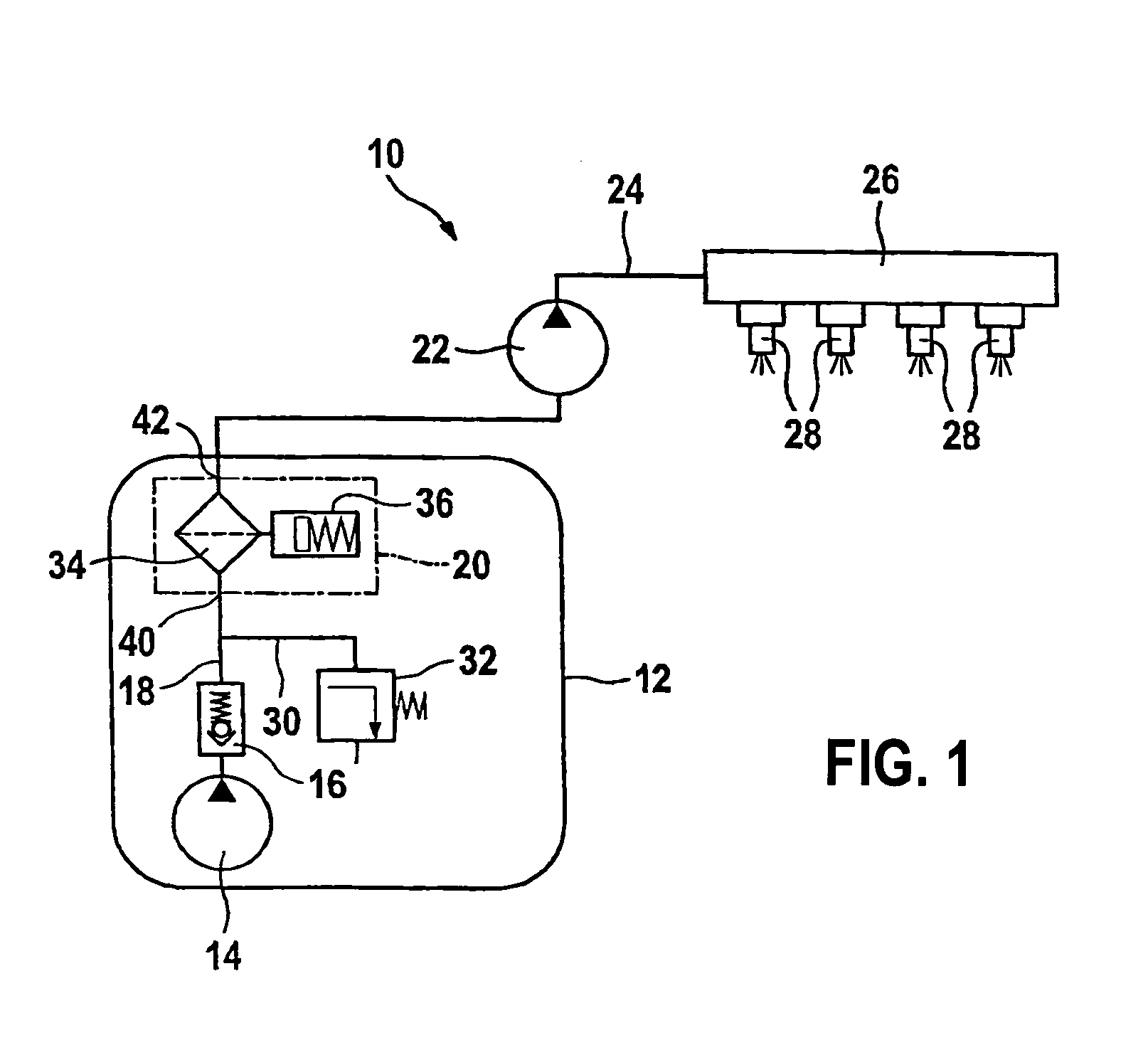 Fuel system, especially of the common rail type, for an internal combustion engine