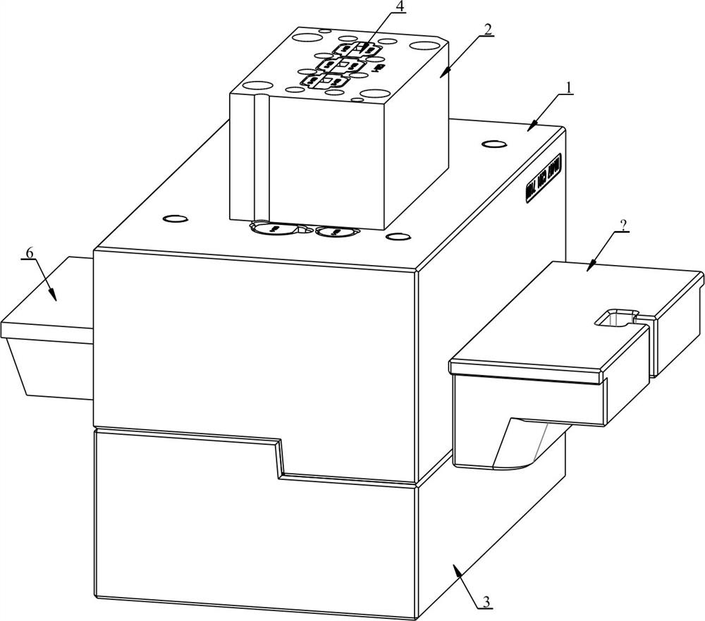 High-temperature-resistant copper bar injection mold and process for three-electric product of new energy automobile