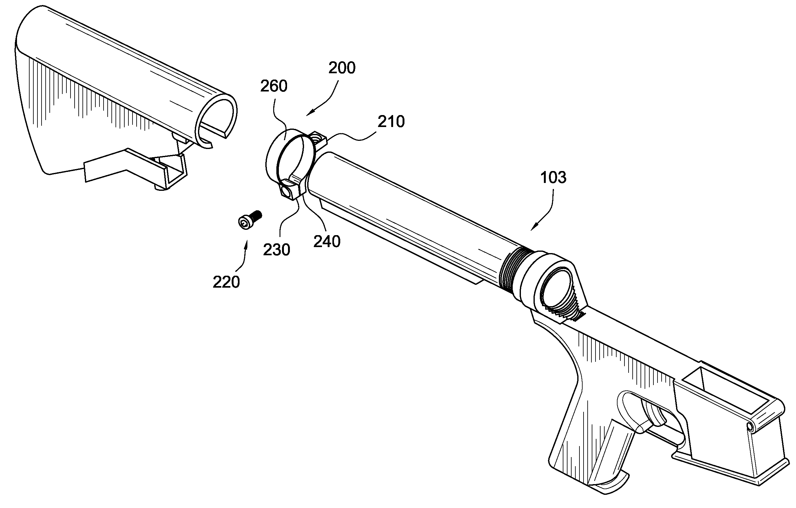 Loop-shaped Sling Adapter for use on Buffer Tube Assembly or Rifle Stock