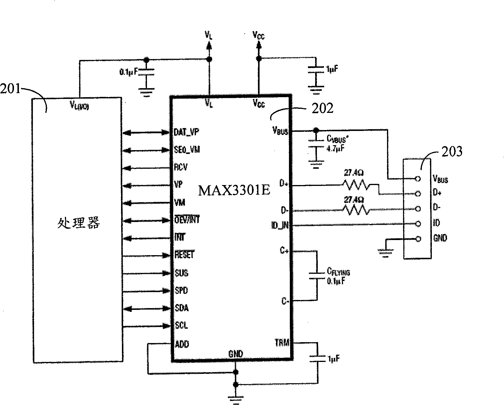 Method and apparatus for implementing general-purpose serial bus USB OTG