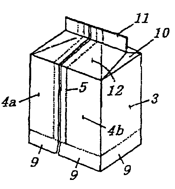 Stand-up packaging pouch, package body and feed roll, and manufacturing methods therefor