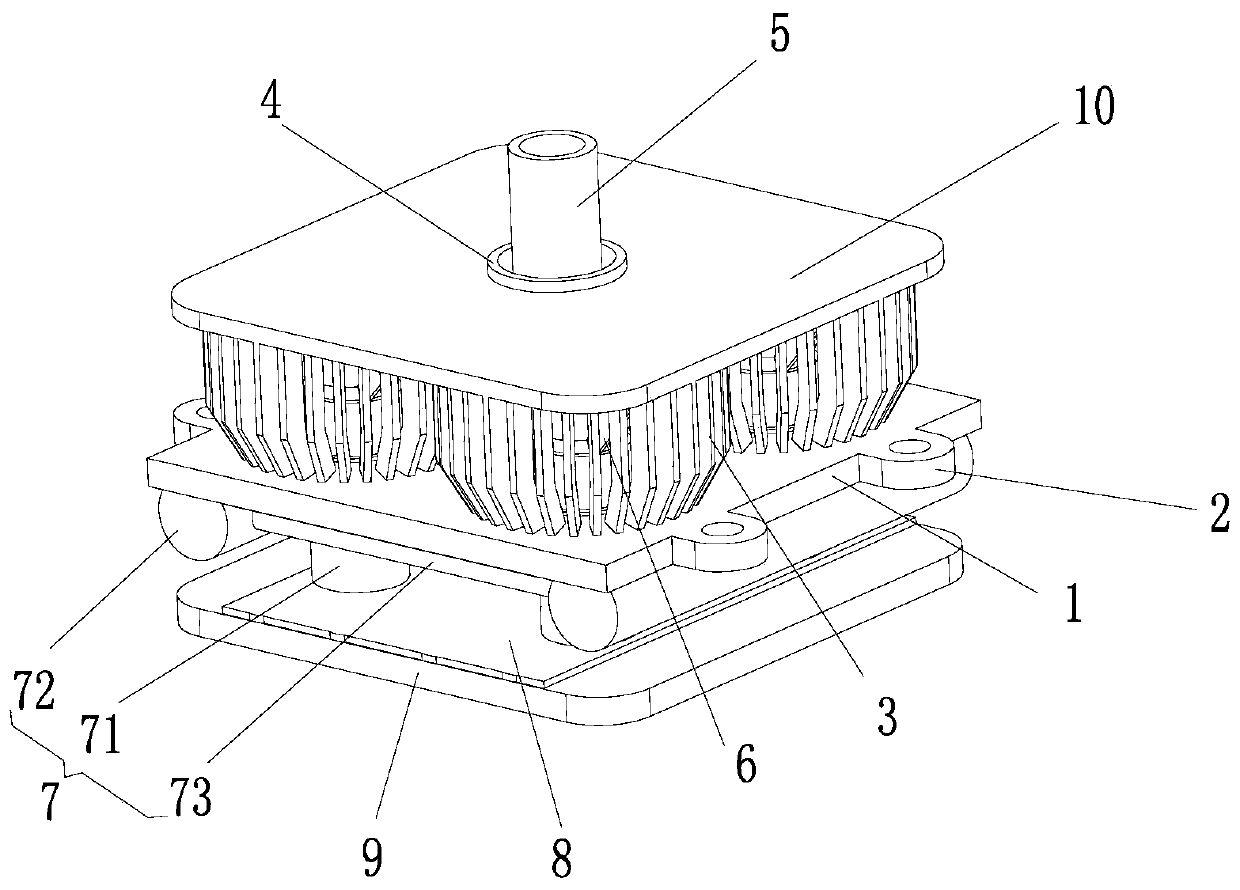 A heat sink for an adjustable focus LED projection lamp