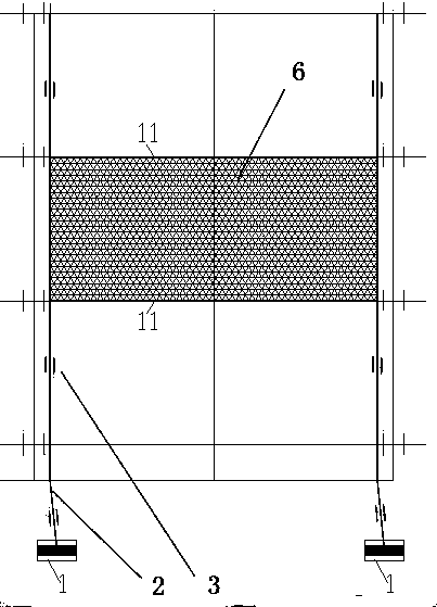 Mobile safety net hanging method for plant roof installation