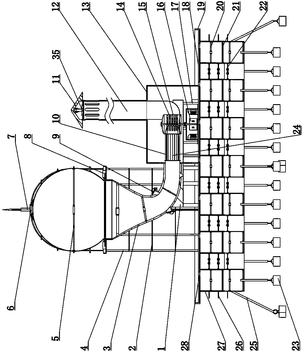 Marine floating type platform narrow pipe wind-concentrating generating system