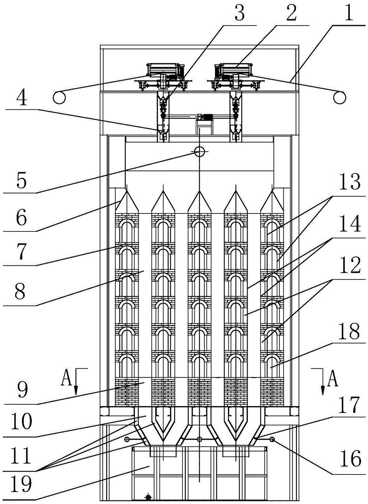 External heat radiation regenerative oil shale dry distillation furnace