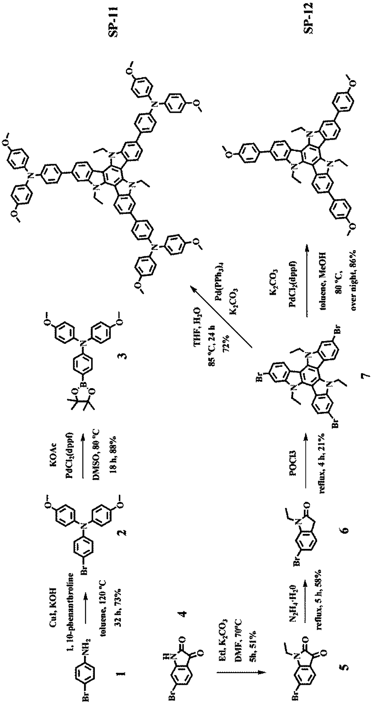 A kind of perovskite solar cell based on tricarbazole derivative hole transport material and polymer synergistic effect and preparation method thereof