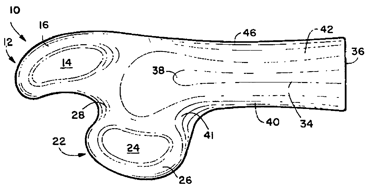 Ergonomic handgrip with separate ulnar and radial support means