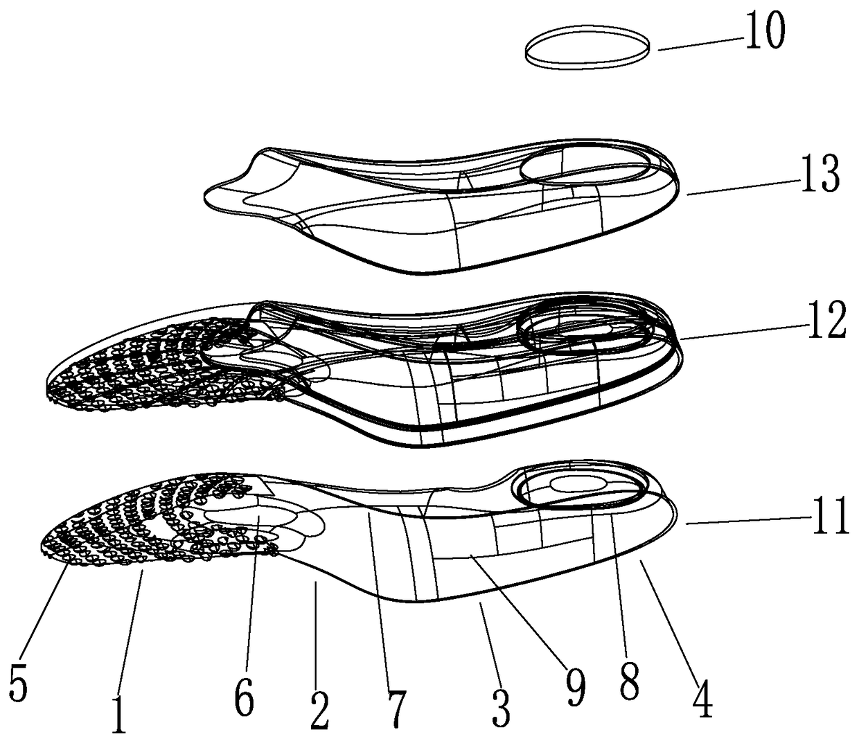 Outdoor mountaineering professional insole