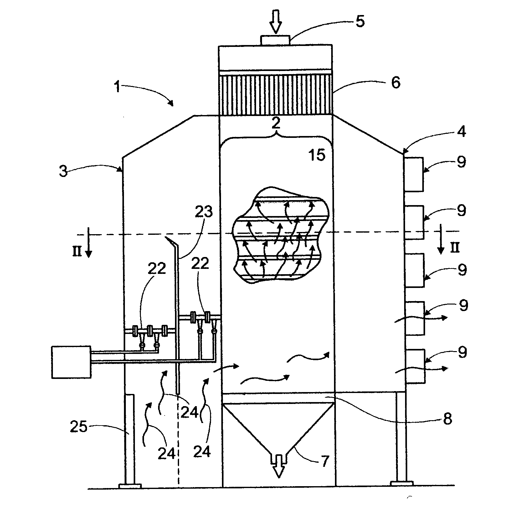 Continuous flow grain dryer