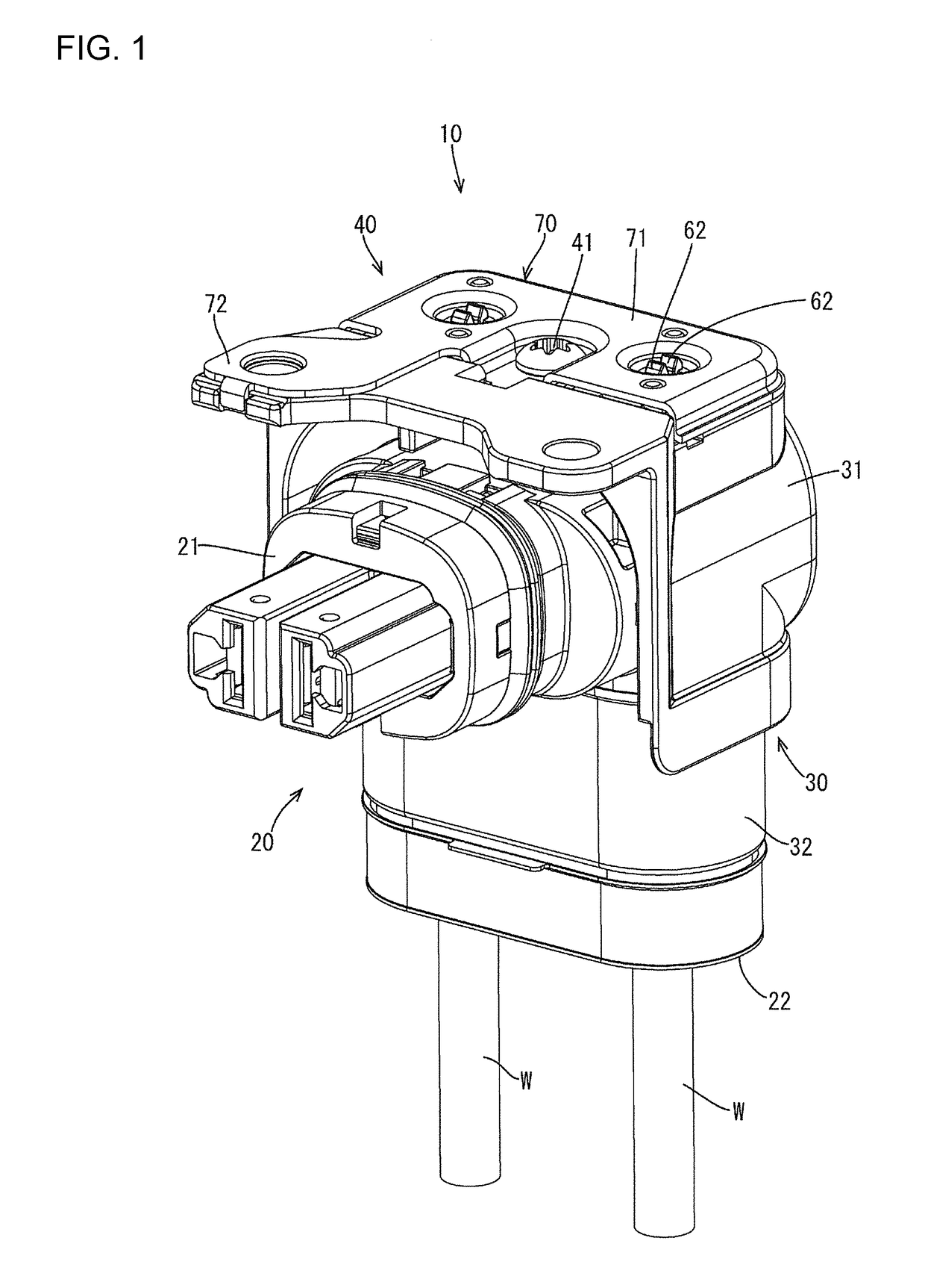 Cover unit with rubber plug and connector