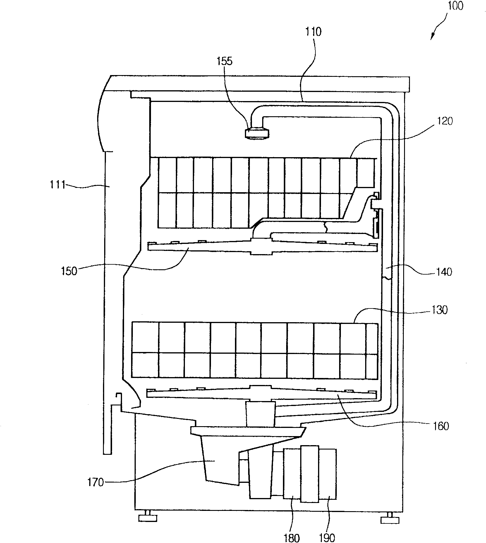 Damp exhaust structure of dish washer