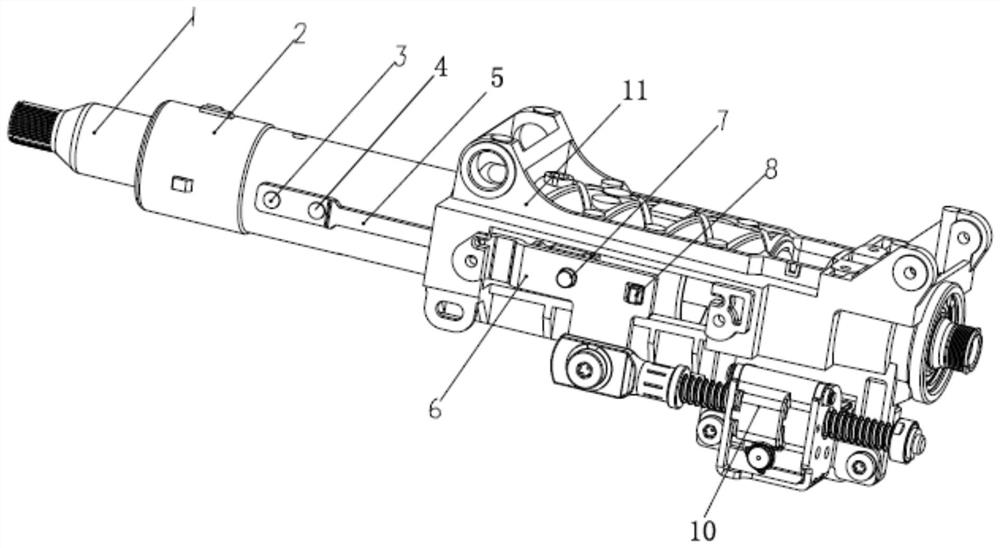 Automobile steering column crumple energy absorption mechanism