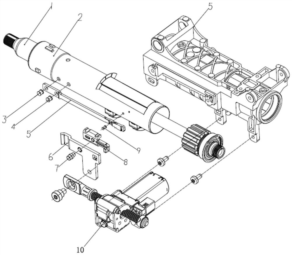 Automobile steering column crumple energy absorption mechanism