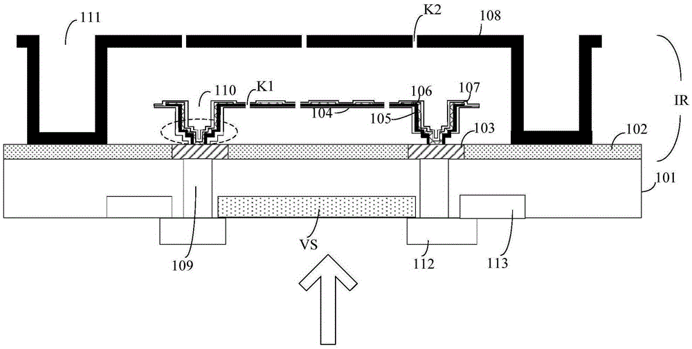 Hybrid imaging detector pixel structure with step supports and preparation method of hybrid imaging detector pixel structure