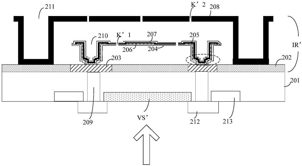 Hybrid imaging detector pixel structure with step supports and preparation method of hybrid imaging detector pixel structure