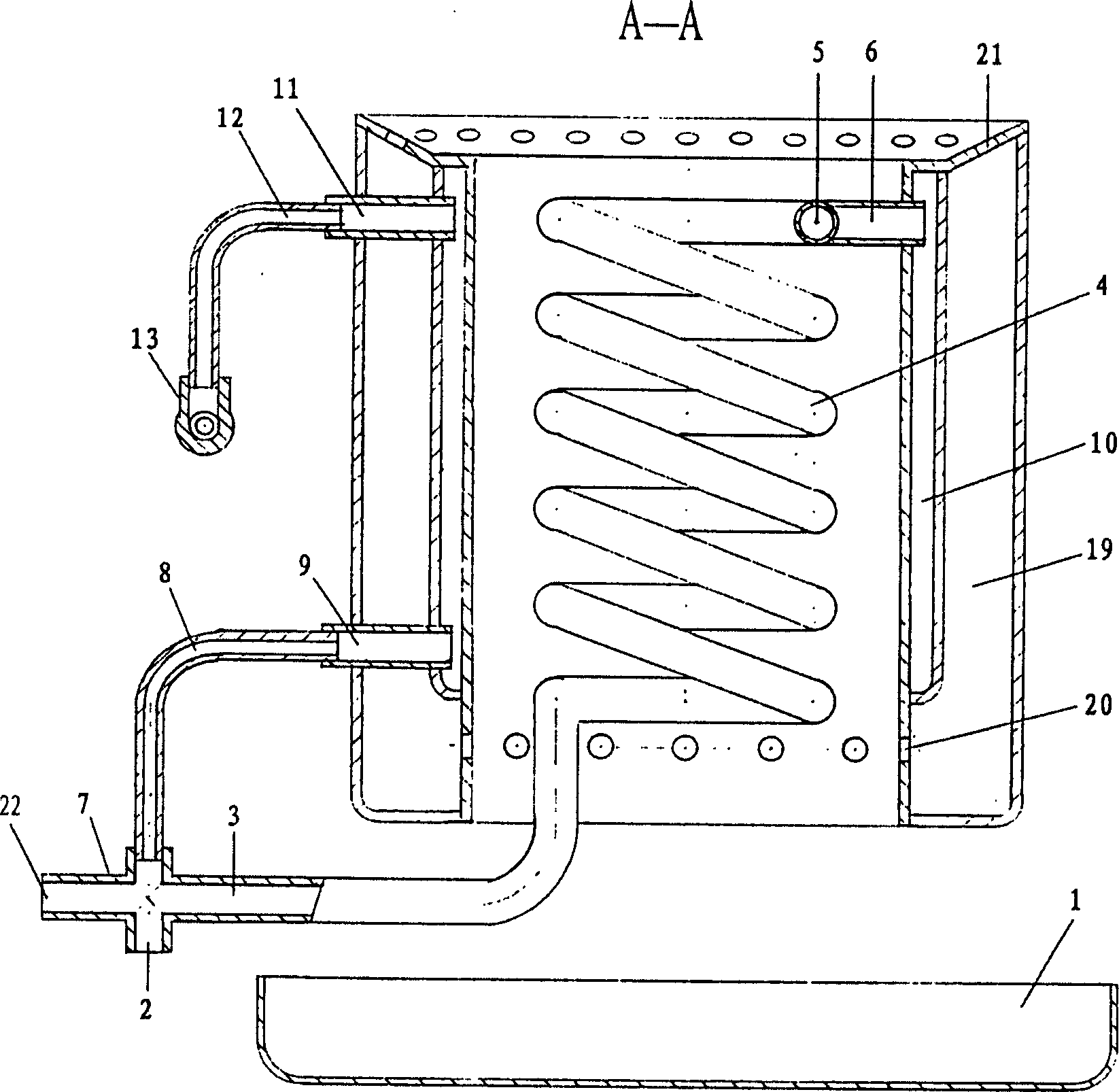 Liquid fuel evaporation and combustion furnace head