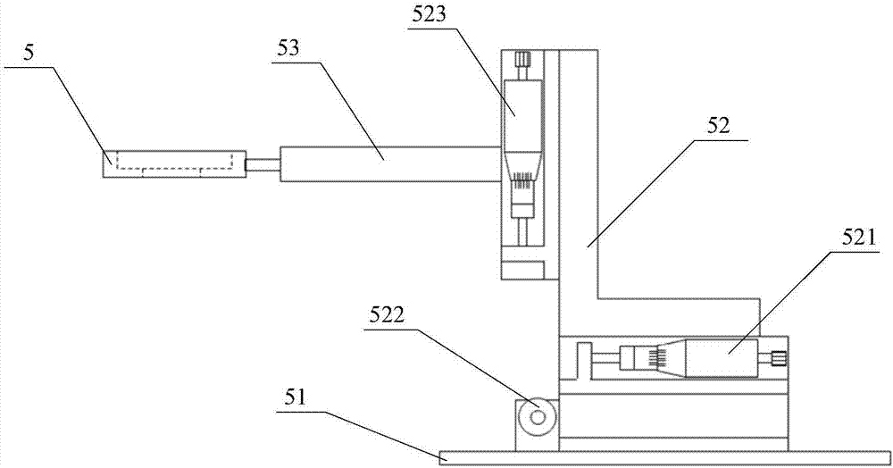 Noble metal nano-array extinction spectrum measuring device and sensing detection method thereof