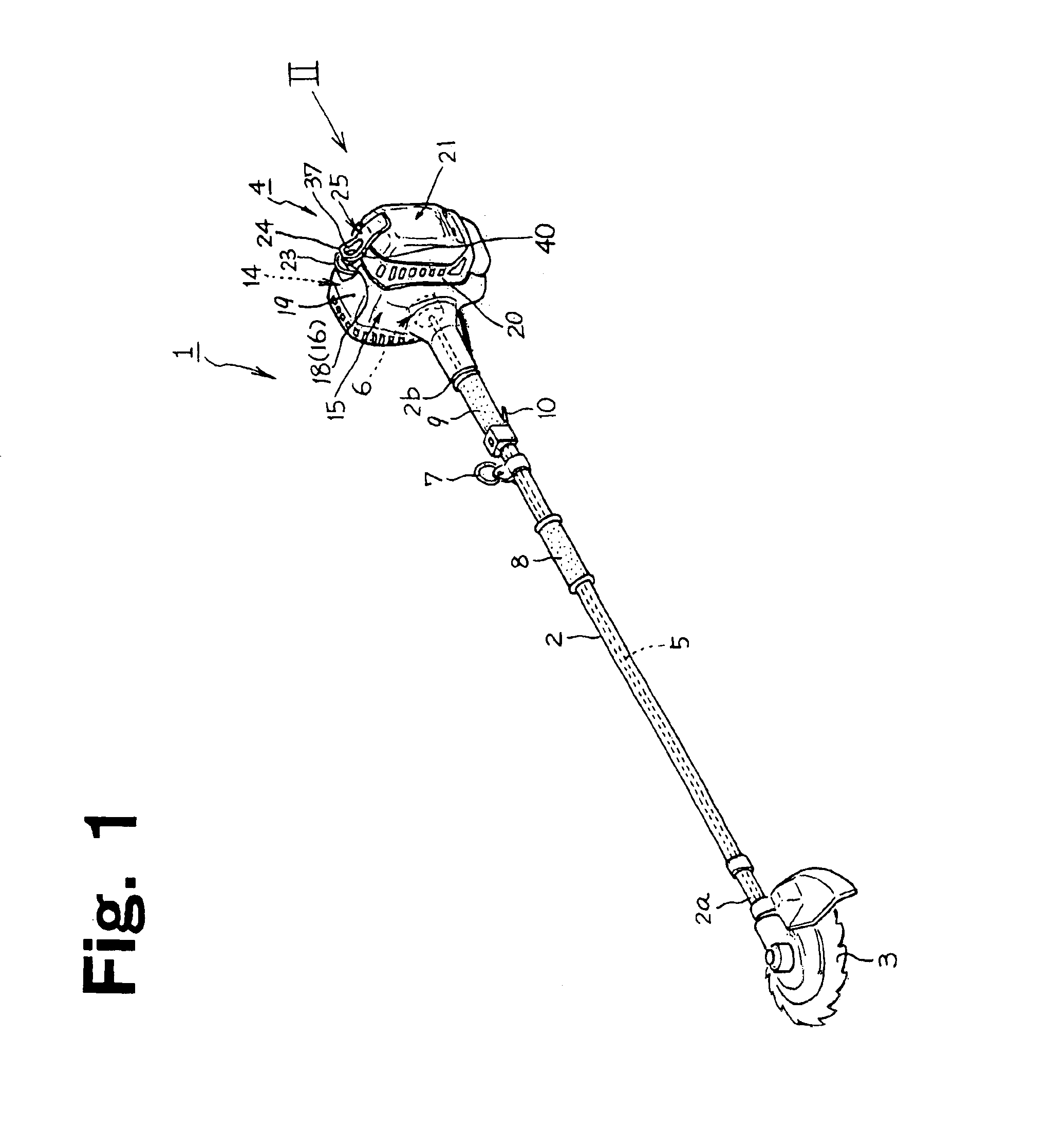 Power working machine with internal combustion engine having spark plug