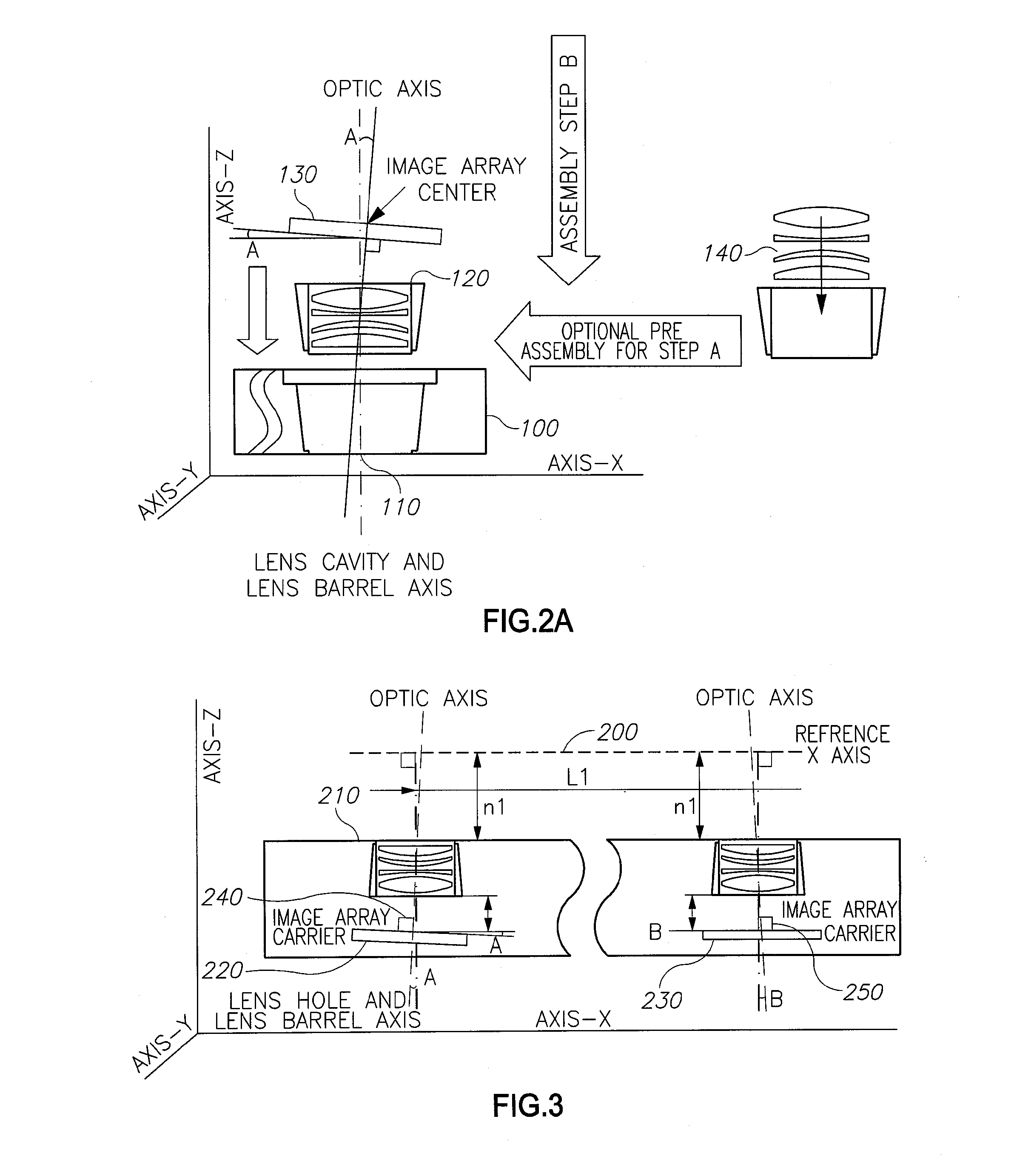 A stereoscopic assembly and method for manufacturing same