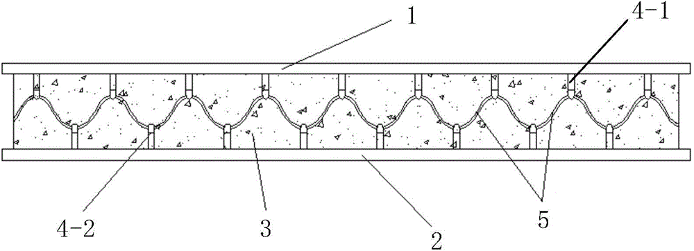 SCS steel-concrete deck slab with U-shaped connecting structures inside