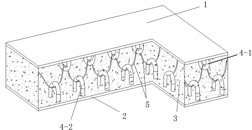 SCS steel-concrete deck slab with U-shaped connecting structures inside