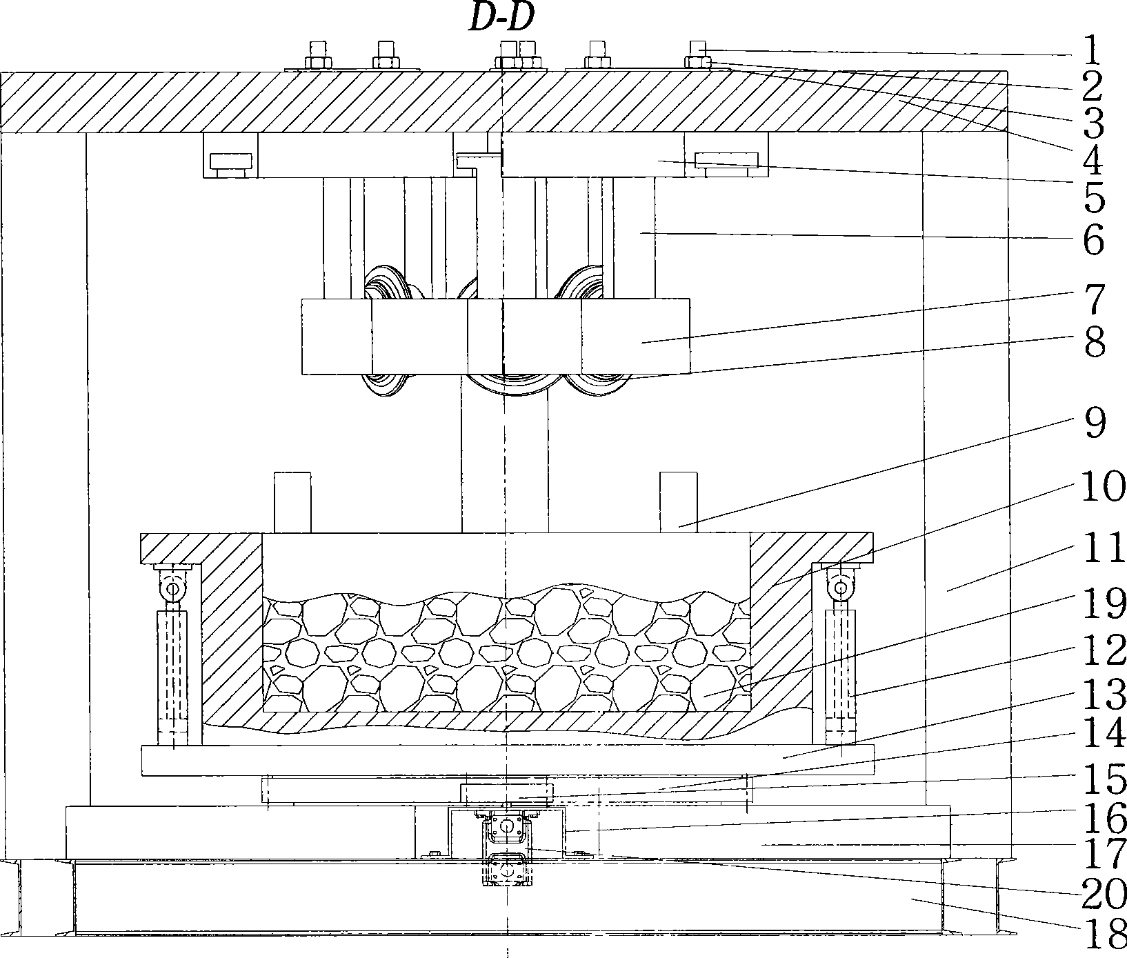 Position adjustable multi-hob rotary cutting test-bench