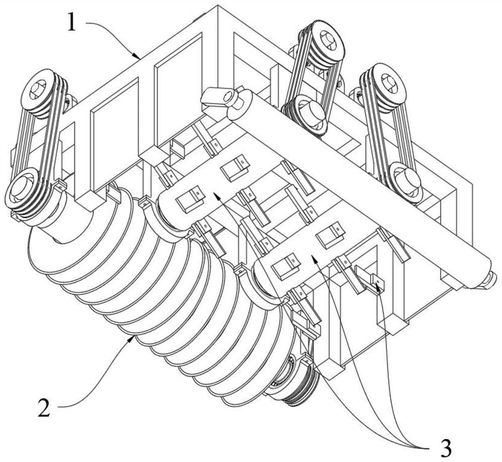 Radial guide wheel type banana straw crushing and returning machine