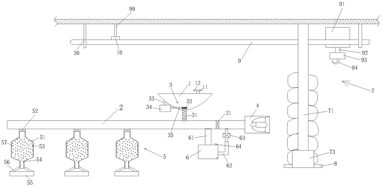 Automatic feeding line for duck fodder particles and working method of automatic feeding line